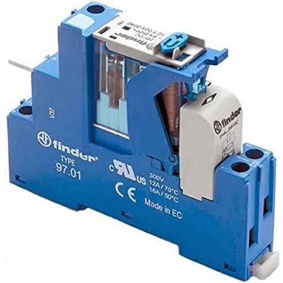 Immagine di Finder 4C.01.9.024.0050 Modulo relè Tensione nom.: 24 V/DC Corrente di commut. max.: 16 A 1 scambio pz.