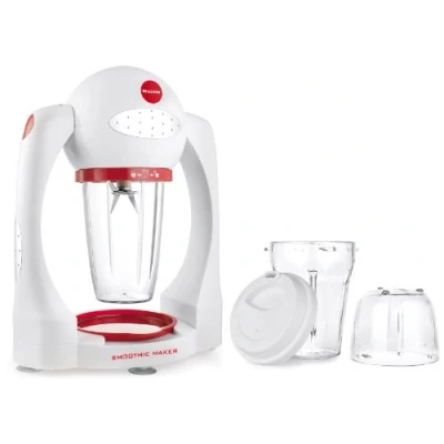 Immagine di MACOM Just Kitchen 852 Smoothie Maker Frullatore, Colore Bianco/Rosso Automatico con 72.000 rotazioni al Minuto, 300 W, 0.5 Litri, Plastica