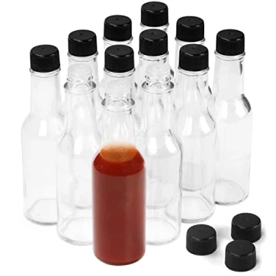 Immagine di Belle Vous Bottiglia Vetro con Tappo Trasparenti (12pz) Bottiglie per Liquore 150 ml Salsa a Goccia Ermetiche Bottigliette Liquori, Salse Piccanti, Olio