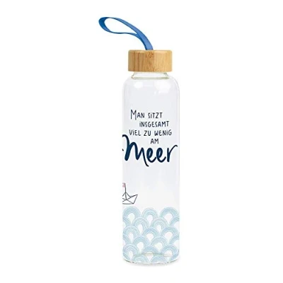 Immagine di Grafik Werkstatt Borraccia in vetro con scritta divertente passante per manico 550 ml mare