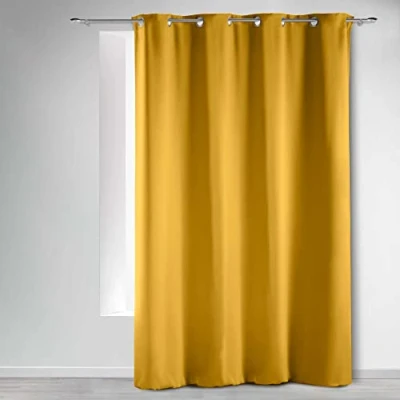 Immagine di douceur d&#039;Intérieur Occult Tenda a occhielli oscurante Uni Poliestere, Miel, 240x140 cm