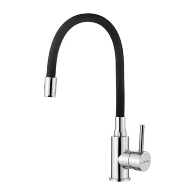 Immagine di GRIFEMA GRIFERÍA DE COCINA G4002 2 Rubinetto da Cucina Nero con Beccuccio Flessibile, Miscelatore Monocomando per (G3/8 Pollici), Cromo