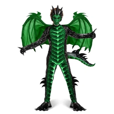 Immagine di Spooktacular Creations costumi di drago per bambini, scimmia del verde, ali draghi coda e maschera l&#039;abito Halloween Up L