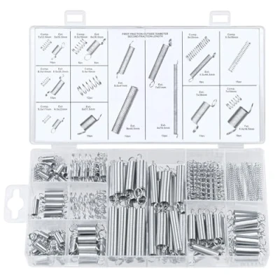 Immagine di MumdoYAL Set di 200 molle assortite Diverse trazione, oscillanti, a pressione in acciaio inox e pratica scatola.