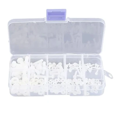 Immagine di Viti Bulloni Dadi Rondelle Kit, 150 pezzi M2 M2,5 M3 M4 M5 in Nylon Assortimento Kit di Fissaggio con Scatola