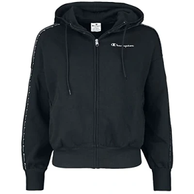 Immagine di Champion Soft Velour Full Zip Felpa con cappuccio, Donna, Nero, S