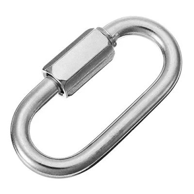 Immagine di Constrabo® 2x Maglia Rapida Quick Link in acciaio inossidabile AISI 316 (V4A) 6 mm Ø Moschettone a vite con capacità di sollevamento 600 kg Connettore Vite, Maillon Rapide, Chain