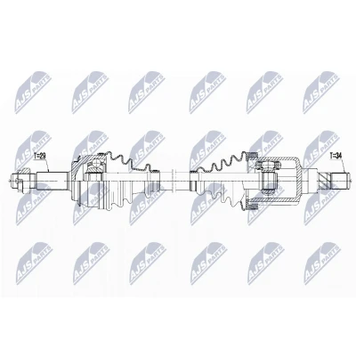 Immagine di NTY NPW RE 124 Albero motore / Semiasse Assale anteriore Sx 650 RENAULT: Kadjar