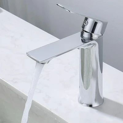 Immagine di HOMELODY Rubinetto Bagno Cromo Miscelatore Monocomando Quadrato per Lavabo Acciaio inossidabile