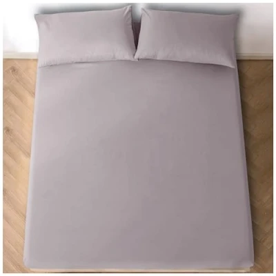 Immagine di lenzuolo con angoli king size (150 x 200 cm), traspirante, profondità 25 cm, inferiore elasticizzati, grigio