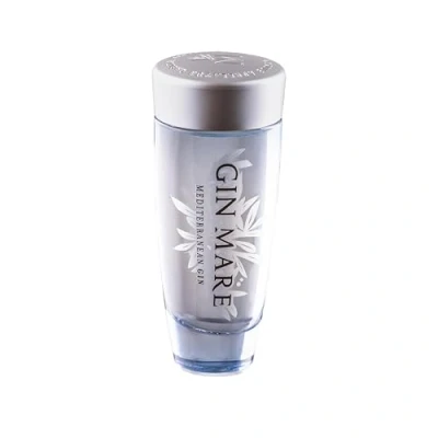 Immagine di Gin Mare Mediterranean mignon 50 ml Premium con 4 botaniche principali che ricordano le coste mediterranee. 42,7% vol.
