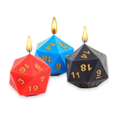 Immagine di Power Beast Dungeon Candele a Dadi Poliedrici, Candela Dadi, Set di D&amp;D, Dungeons and Dragons, Master, DND, RPG, 3 Unità