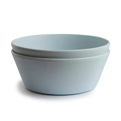 Immagine di Ciotole Mushie per Bambini Set di 2 Stoviglie Riutilizzabili Senza BPA Sicure Lavastoviglie e Microonde Prodotto in Danimarca Powder Blue