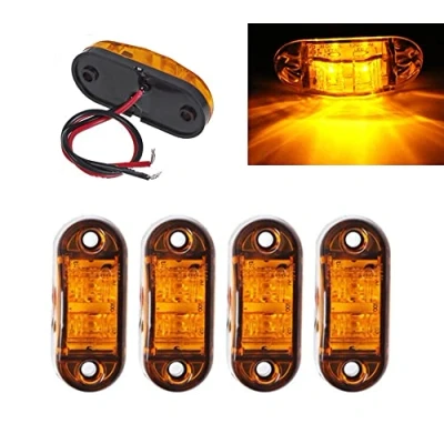 Immagine di ShuoHui 4 luci a LED da 12 V 24 V, colore giallo, per la marcatura laterale, camion, E9