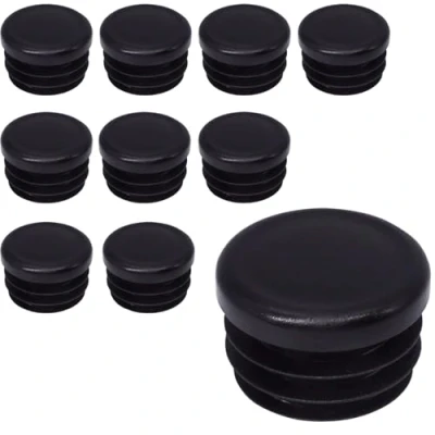 Immagine di SKIR&#039;CO Inserti per tubi rotondi da 27 mm, tappi pali di recinzione, in plastica nera, tubi, colore nero RAL 9005, 10 pezzi