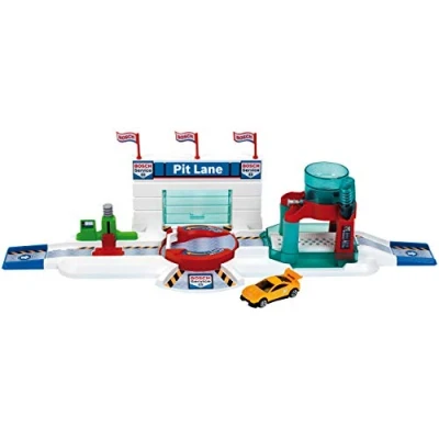 Immagine di Theo Klein 2866 Bosch Car Service corsia dei box, con auto che cambia colore, Piattaforma elevatrice, autolavaggio e molto altro, 1 veicolo Dimensioni: 53 cm x 16,5 13,5 cm, Giocattolo per bambini a partire da 3 anni