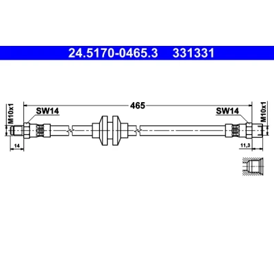 Immagine di ATE 24.5170 0465.3 Tubi Freno 465 M10x1
