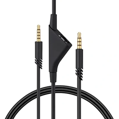 Immagine di kwmobile Cavo Cuffie Controllo Volume Compatibile con Logitech Astro A50 / A40TR A40 A30 A10 Cavetto di Ricambio 200 cm Jack 3,5 mm nero