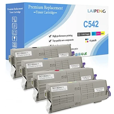 Immagine di 4 Colori Cartucce di toner Compatibile C542 C532 MC563 MC573 (Nero Ciano Magenta Giallo) 7000 Pagine per Nero &amp; 6000 C M Y OKI Okidata C532dn C542dn MC563dn MC573dn Stampanti