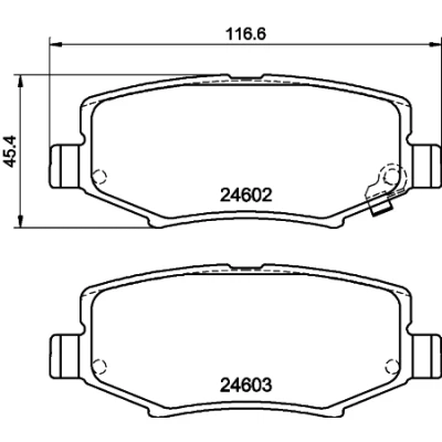 Immagine di HELLA 8DB 355 014 381 Kit pastiglie freno con segnalatore acustico usura JEEP: WRANGLER 3, Compass, Cherokee IV, DODGE: Nitro SUV