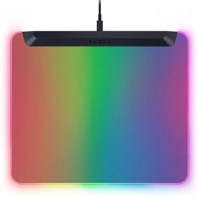 Immagine di Razer Firefly V2 Pro Tappetino per mouse da gioco retroilluminato RGB Porta USB integrata (illuminazione LED a 15 zone, superficie strutturata micro incisa, cavo C staccabile) Nero