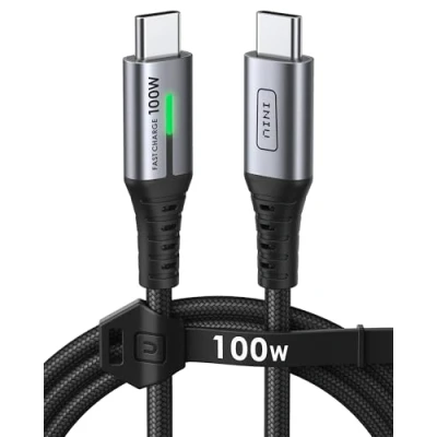 Immagine di INIU Cavo USB C 100W, 1m Type PD 5A Ricarica Rapida QC 4.0 Nylon Tipo Caricabatterie Cellulare per iPhone 16 15 Pro Max Samsung S24 S23 Ultra iPad MacBook Pixel 7 ECC.