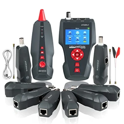 Immagine di KOLSOL Tester per Cavi di Rete Con LCD AT226 C POE, RJ45, RJ11, BNC, Lan Funzione POE Professionale 8 Identificatori, NF 8601W