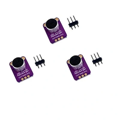 Immagine di DollaTek 3Pcs Amplificatore per Microfono Electret MAX4466 Modulo Guadagno Regolabile Blu Breakout Board Arduino