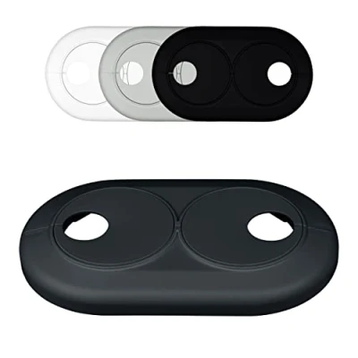 Immagine di 3 PEZZI rosette doppie variabile per tubi riscaldamento, distanza variabile, copertura; Foro: 15mm 28mm; collare radiatore, termosifone (22mm, grigio RAL 7016)