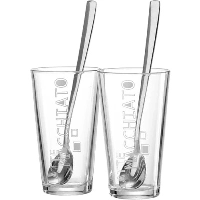 Immagine di Ritzenhoff &amp; Breker Lena 115512 Bicchieri da Latte Macchiato, con cucchiai, 4 pz