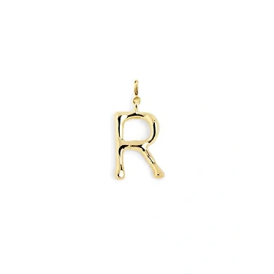 Immagine di SINGULARU Charm Letter XL Oro Pendente Iniziale in Ottone con Finitura Placcata 18kt Lettere A Z Combinabile Collana Gioielli da Donna Lettera R