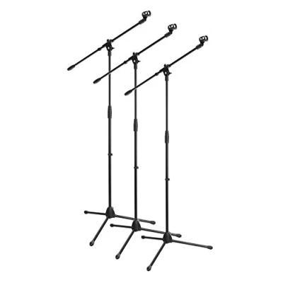 Immagine di McGrey MBS 01 3x Set Supporto microfono con braccio e morsetto per orientabile, altezza regolabile, treppiede asta a giraffa microfono, lunghezza del circa 75 cm