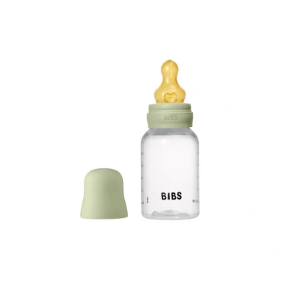 Immagine di Biberon Baby BIBS 150 ml tettarella in lattice di gomma naturale Anti coliche, senza BPA, tonda, flusso lento, leggero e facile da pulire, per neonati 0+ anni Sage