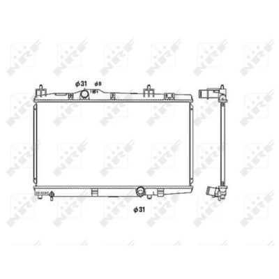 Immagine di NRF 53449 Radiatore motore Alluminio 638 350 16 con anello tenuta Alette di raffreddamento saldate TOYOTA: Yaris I Hatchback, Verso