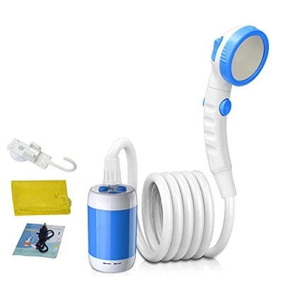 Immagine di Laserbeak Doccia Portatile Campeggio Da Viaggio Elettrica Mobile Docce Esterno Esterna Built in 5000mAh Grande Capacità Cavo USB Ricaricabile (Blu)