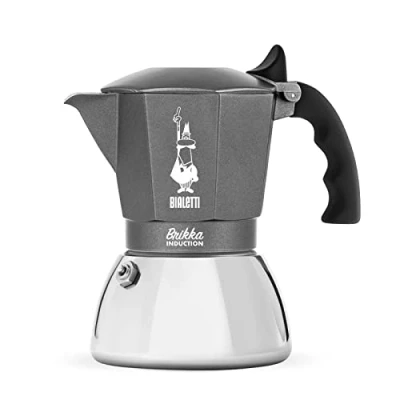 Immagine di Bialetti Macchina da caffè a induzione Brikka, 4 tazze (170 ml), espresso stile bar, adatta tutti i tipi di fornelli, design elegante