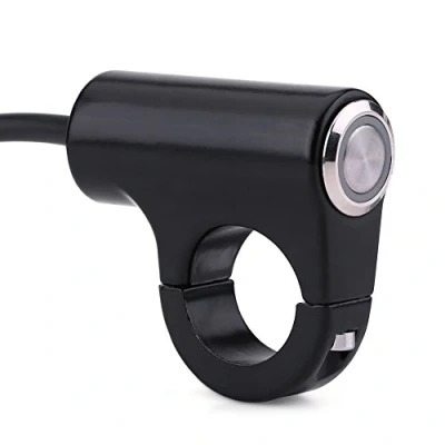 Immagine di Keenso Interruttore per manubrio da 22 mm, resistente alle intemperie, in lega di alluminio, pulsante accensione e spegnimento luci stop, fendinebbia a molto altro Versione Blue Ray