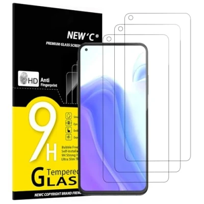 Immagine di NEW&#039;C Set di 3 pellicole proteggi schermo in vetro temperato per Xiaomi Mi 10T 5G, Pro anti graffio, senza bolle d&#039;aria, ultra resistente (0,33 mm HD trasparente), durezza 9H Glass