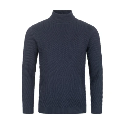 Immagine di Indicode Uomini Saini Pullover Maglione a Collo Alto in Cotone Navy M