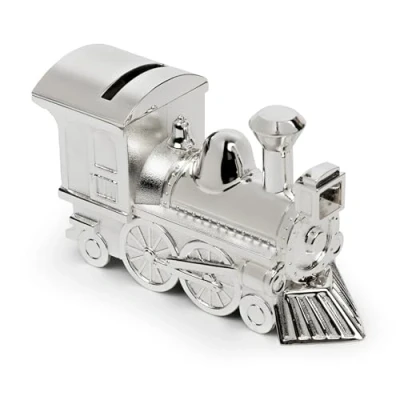 Immagine di Zilverstad Salvadanaio Locomotiva, in Lega di Zinco, Argento, 54x147x85mm