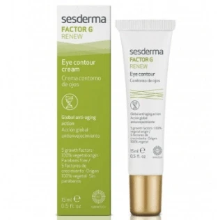 Immagine di Sesderma Factor G Renew Crema occhi 15 ml, anti invecchiamento con 7 fattori di crescita vegetale, peptidi, cellule staminali mela, vitamina K, retinaldeide, nanotecnologia