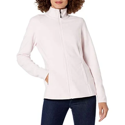 Immagine di Amazon Essentials Giacca in pile morbido con cerniera intera dal taglio classico (disponibile taglie forti) Donna, Rosa Chiaro, L