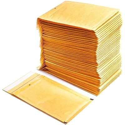 Immagine di Buste imbottite di carta bolla interna in polietilene, colore marrone, borse per spedizioni con capacità riporre documenti (20 buste, 230 x 340 mm)