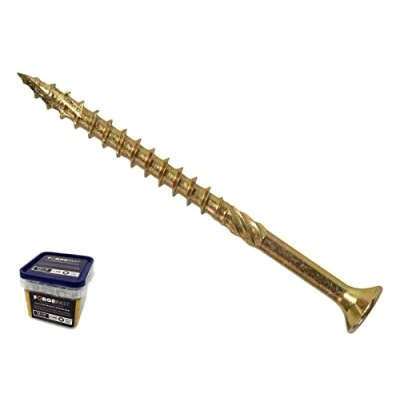 Immagine di Forgefix FORFFP5100YT FFP5100YT Vite per Legno Compatibile con Forgefast Pozi Elite Performance ZY, 5,0 x 100 mm, Vasca da 300, Oro, 5.0 mm