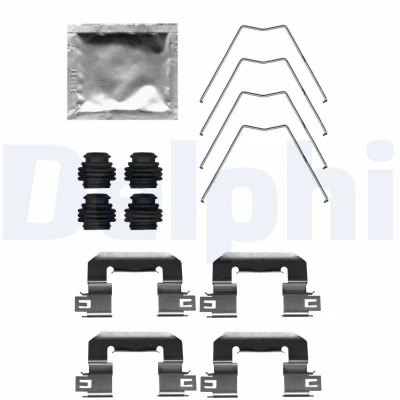 Immagine di DELPHI LX0712 Kit accessori, Pastiglia freno PEUGEOT: 208 I Hatchback, HYUNDAI: i30 III Hatchback