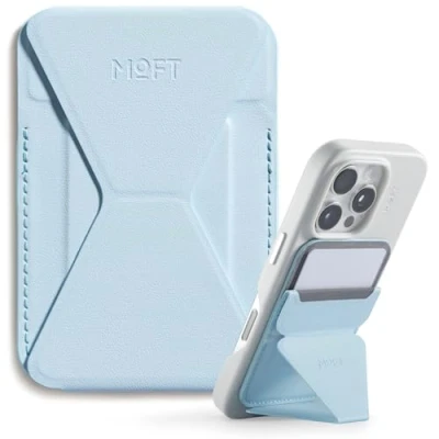 Immagine di MOFT MagSafe Portafoglio Supporto per iPhone Serie 16/15/14/13 Compatibile con MagSafe, MOVAS Pelle Vegana Magnetico Telefono 3 Angoli di Visione, 2 Porta Carte (Nebbia Lenitiva)
