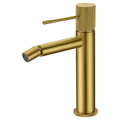 Immagine di MIICE Rubinetto Monocomando per Bidet in Ottone Rubinetti WC Bagno Adatto Acqua Freddo/Calda Colro Oro Spazzolato BDD038 2OC