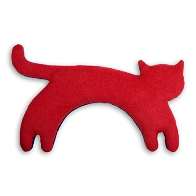 Immagine di CUSCINO RISCALDABILE Leschi per la pancia e schiena/Per collo, cervicale coliche dei neonati/Per microonde, con semi di grano/Minina gatta, rosso nero