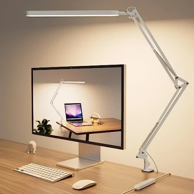 Immagine di SKYLEO Lampada da Scrivania a LED 80cm Tavolo 5 Modalità di Colore X 11 Luminosità 1300LM Funzione Timer e Memoria 12W Luce Bianco