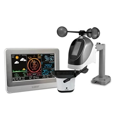 Immagine di La Crosse Technology WS6869, stazione meteo professionale con connessione Wi Fi, bianco e argento